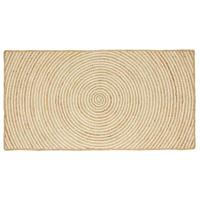 Vloerkleed Natuurlijk en Wit 80 x 150 cm Jute - thumbnail