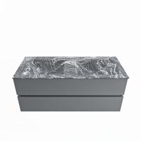 MONDIAZ VICA-DLUX 120cm badmeubel onderkast Plata 2 lades. Inbouw wastafel CLOUD dubbel 2 kraangaten, kleur Lava. - thumbnail