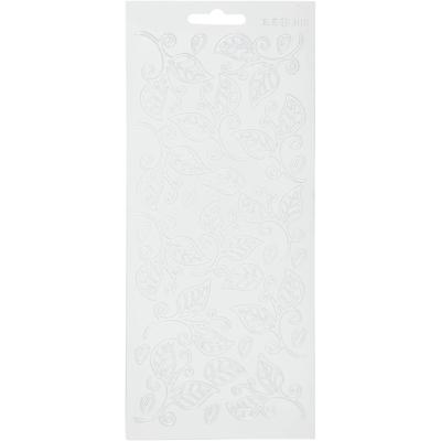 Creativ Company Stickers, bladeren, vel 10x23 cm, wit, 1 vel