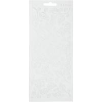 Creativ Company Stickers, bladeren, vel 10x23 cm, wit, 1 vel - thumbnail