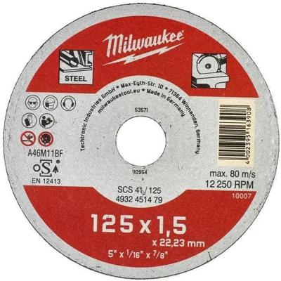 Milwaukee Doorslijpschijf Metaal SCS 41 / 125x1,5x22mm Contractor Series - 4932451479