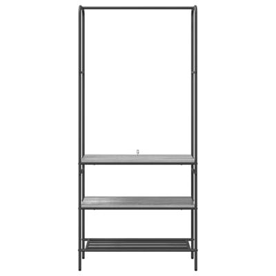 Kledingrek met planken Grijs sonoma 77 x 30 x 171 cm