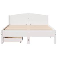Bedframe zonder matras massief grenenhout wit 120x190 cm - thumbnail