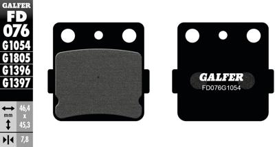 GALFER bremsbelag "fd076" brake pad fd076 g1054 organic