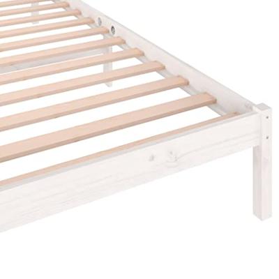 Bedframe massief grenenhout wit 90x200 cm
