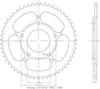 ESJOT Chain wheel 428 55z steel silver - thumbnail