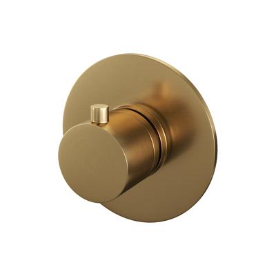 Gold Edition inbouwthermostaat met goud geborstelde PVD in- en afbouwdelen