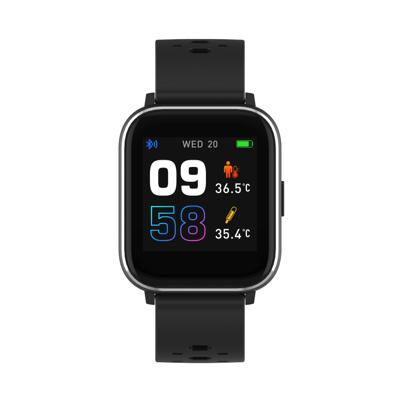 Denver SW-164BLACK, Bluetooth smartwatch, meting van lichaamstemperatuur, zuurstof en hartslag, sportactiviteitstracker, compatibel met iOS en Android.