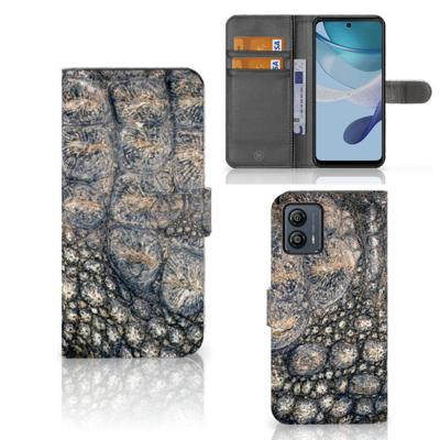 Motorola Moto G53 | Telefoonhoesje | Met pasjeshouder | Krokodillenprint