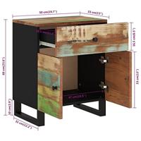 Nachtkastje 50x33x60 cm massief gerecycled hout en bewerkt hout - thumbnail