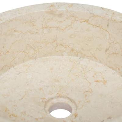 Gootsteen Ø40x15 cm marmer crèmekleurig