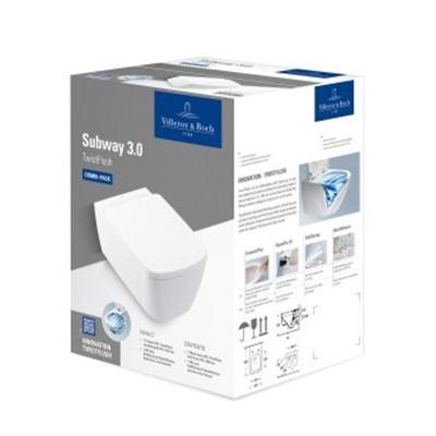 Toilet Villeroy & Boch Subway 3.0 Combipack met Zitting 56x37x40 cm Wit Alpine Toilet Villeroy & Boch Subway 3.0 Combipack met Zitting 56x37x40 cm Wit Alpine