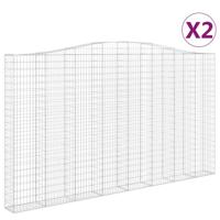 Schanskorven 2 st gewelfd 400x30x220/240 cm ijzer - thumbnail