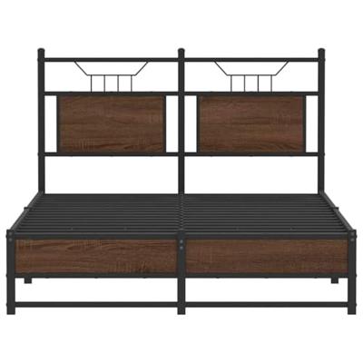 Bedframe zonder matras bewerkt hout bruin eikenkleur 120x200 cm Bedframe zonder matras bewerkt hout bruin eikenkleur 120x200 cm