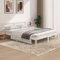 Bedframe massief grenenhout wit 150x200 cm 5FT King Size - thumbnail