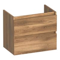 Brauer Joy Wavy - Onderkast Ondiep - 60 cm - met 2 Softclose Lades Greeploos en 1 Sifon Uitsparing - Honey - thumbnail