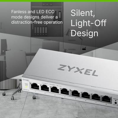 Zyxel GS1200-8V3 Managed L2 Gigabit Ethernet (10/100/1000) Desktop Grijs