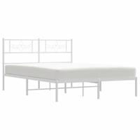 Bedframe met hoofdbord metaal wit 120x190 cm - thumbnail