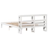 Bedframe met hoofdeinde zonder matras 140x200 cm wit - thumbnail