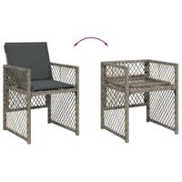 11-delige Tuinset met kussens poly rattan grijs - thumbnail