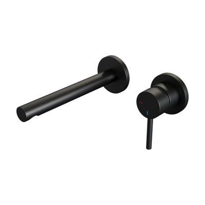 Brauer Black Edition Inbouw Wastafelmengkraan met Rechte Uitloop en Rozetten Model A1 Mat Zwart