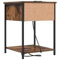 Nachtkastje met lade Gerookt eiken 42 x 41 x 56 cm Bewerkt hout - thumbnail