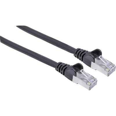 Intellinet 318792 RJ45 Netwerkkabel, patchkabel CAT 6A S/FTP 3.00 m Zwart Folie afscherming, Afscherming gevlochten, Halogeenvrij 1 stuk(s)