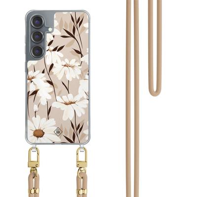 Samsung Galaxy S25 hoesje met beige koord - In bloom Samsung Galaxy S25 hoesje met beige koord - In bloom