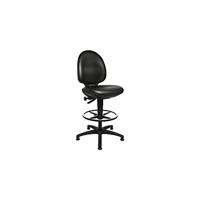 Topstar Werkdraaistoel | vloerglijders + voetring | kunstleer kussen zwart | 590-840 mm | 1 stuk - 72250 D10T 72250 D10T - thumbnail