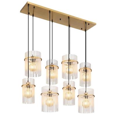 Globo Gouden hanglampGorley met glas 8-lichts - 15698-8HM