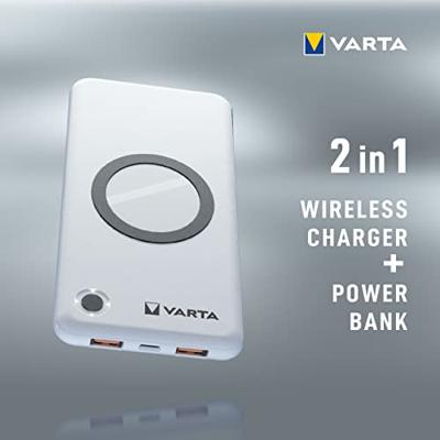 Varta Wireless Power Bank 10000 laadkabel USB-C 18W 57913101111 Varta Wireless Power Bank 10000 laadkabel USB-C 18W 57913101111