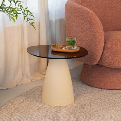 Sohome Organische Salontafel 'Jacky' Glas en betonlook, 50 x 43cm