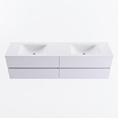 MONDIAZ VICA 180cm badmeubel onderkast Cale 4 lades. Wastafel CLOUD dubbel 2 kraangaten, kleur Talc.