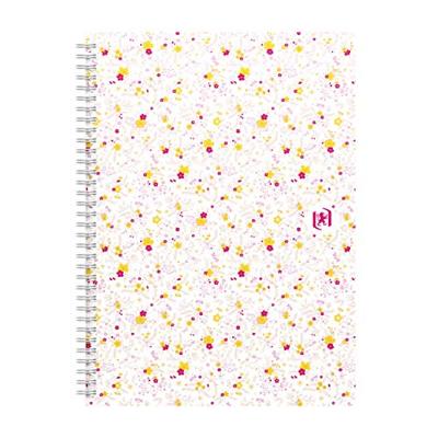 Oxford Floral softcover spiraalschrift, ft B5, 60 vel, geruit 5 mm, 3 geassorteerde designs