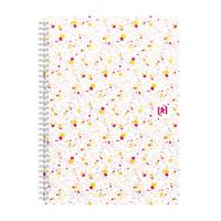 Oxford Floral softcover spiraalschrift, ft B5, 60 vel, geruit 5 mm, 3 geassorteerde designs - thumbnail