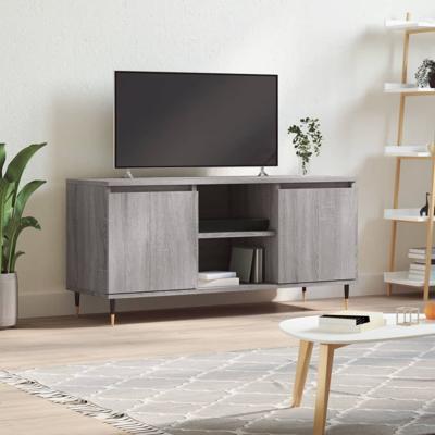 Tv-meubel 104x35x50 cm bewerkt hout grijs sonoma eikenkleurig