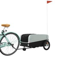 Fietstrailer 45 kg ijzer zwart en grijs - thumbnail