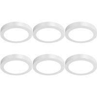LED Downlight Opbouwspot 6 Stuks - Brinton Thin - 18W 1760lm 120° Bundelhoek - Helder/Koud Wit 6500K - IP40 - Rond - Wit - Ø231mm - thumbnail
