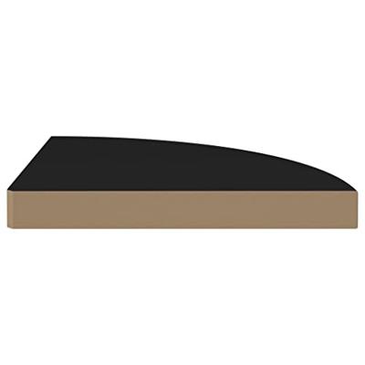 Hoekschappen zwevend 4 st 35x35x3,8 cm MDF zwart
