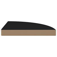 Hoekschappen zwevend 4 st 35x35x3,8 cm MDF zwart - thumbnail
