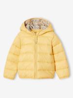Lichtgewicht donsjas met capuchon voor meisjes goudgeel - thumbnail