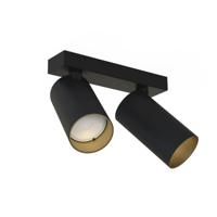 Lyora 2-lichts opbouwspotMono zwart met goud - 7766 - thumbnail