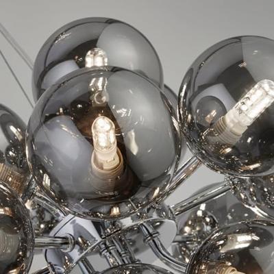 Searchlight Hanglamp GlasBerry Globe 17-lichts zwart met smoke glas - 52131-17SM