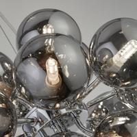 Searchlight Hanglamp GlasBerry Globe 17-lichts zwart met smoke glas - 52131-17SM - thumbnail