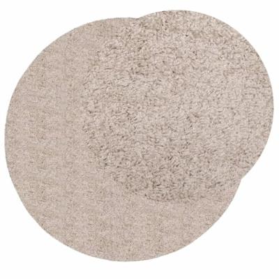VidaXL Vloerkleed pamplona shaggy hoogpolig modern ø 80 cm beige