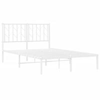 Bedframe met hoofdbord metaal wit 120x200 cm - thumbnail
