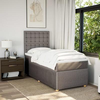Boxspring met matras stof taupe 90x200 cm - thumbnail