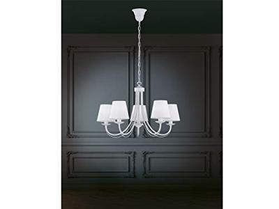 Trio Witte landelijke kroonluchterCortez 5-lichts 66cm - 110600531