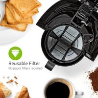 Nedis KACM260EBK Koffiezetapparaat Zilver/Zwart - thumbnail