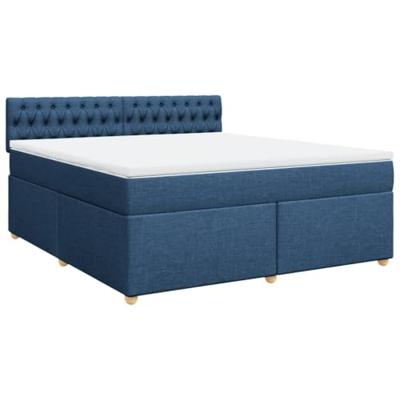 Boxspring met matras stof blauw 180x200 cm